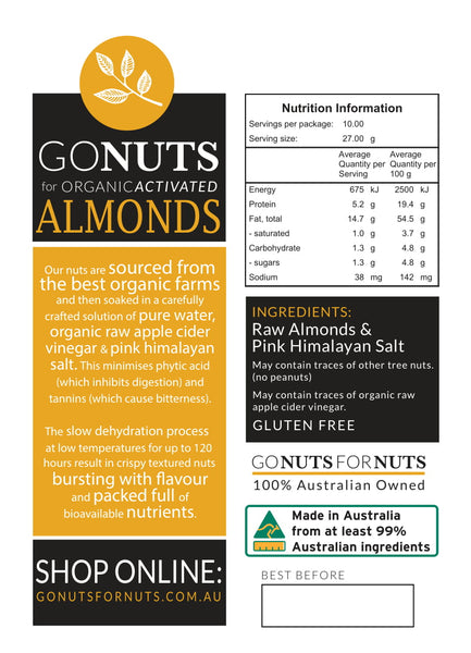 Go Nuts for Organic | Activated Almonds